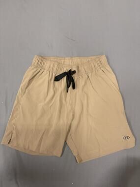 Legend Athletic Shorts Mens Size Small Tan Drawstrings with pockets